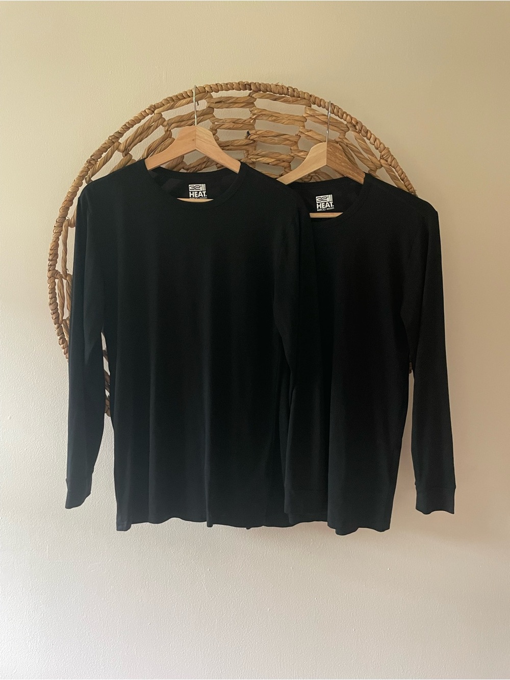 32 Degrees Black Long-Sleeve Crew Neck Shirts (Pair)